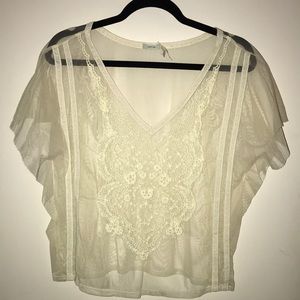 UO Sheer Flutter Top
